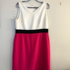 Pink and White Sheath Dress